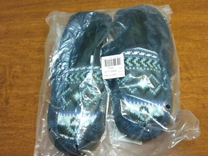 Muk Luks Damen-Mokassin-Hausschuhe stimmungsvolle Blaue Slipper Größe Large 9-10 neu in Verpackung - Bild 1 von 11