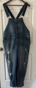 Lane Bryant Medium Wash Distressed Boyfriend Jeans Overall Damen Übergröße 20 - Bild 1 von 11