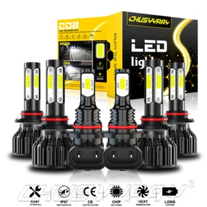 For 2016 2017 2018 Ram 1500 2500 3500 6PC Combo LED Headlight + Fog Light Bulbs - Picture 1 of 17