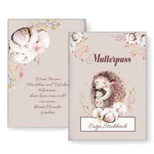 Mutterpasshülle personalisiert Riccio Igel Mutterpass, Geschenk für Schwangere - Bild 1 von 3