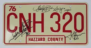 THE DUKES OF HAZZARD Signed Autograph "General Lee" Metal License Plate by 3 JSA - Picture 1 of 5