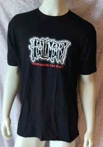 NEW !! Rock and Roll Legends HAIL MARY Double Sided Black Graphic T Shirt Large  - Picture 1 of 5