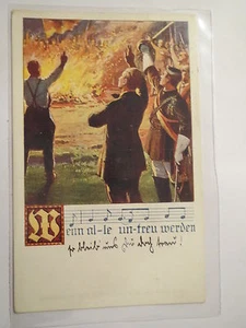 Wenn alle untreu werden - Studenten am Feuer / Lied Karte Studentika - Picture 1 of 1