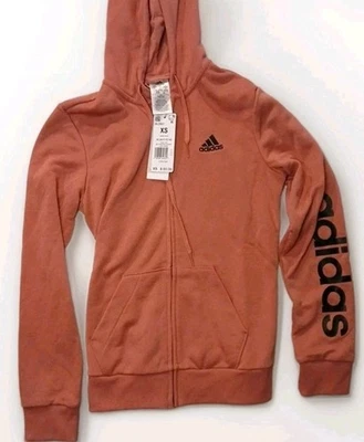 ADIDAS Graphic Zip Hoodie Women's Size XS Jacket Rust Color Brand New - Image 1 of 4