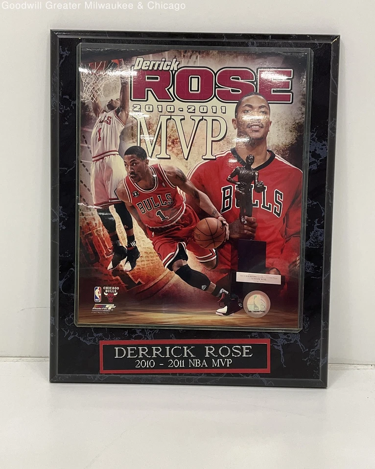 Placa de pared del Jugador Más Valioso de la NBA Chicago Bulls Derrick Rose 2010-2011 Foto 1 de 4