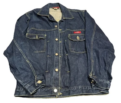 Vintage Platinum Fubu Blue Denim Button-Up Jacket Men's Size Large Y2K - Image 1 of 4