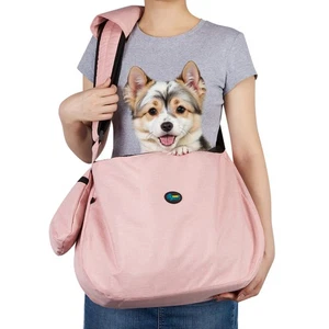 Pink Pet Dog Sling Carrier Bag Puppy Shoulder Bag Backpack Travel Tote Size S/M - Picture 1 of 9