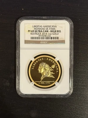 2014 Libertas Americana 1oz Gold NGC PF69 Ultra Cameo High Relief Coin Proof - Image 1 of 4