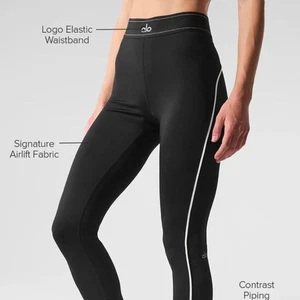 ALO Yoga Airlift High-Waist Suit Up Legging in Black / White size Medium - Picture 1 of 9