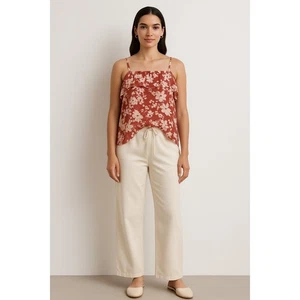 Evereve Hudson Cami Mujer XS Floral Ligero Gasa Volantes Ajustable - Imagen 1 de 9