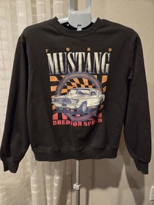 Ford Mustang Sweatshirt Racing Herren/Damen Rundhalsausschnitt Größe Large grau Grafik NEU - Bild 1 von 7