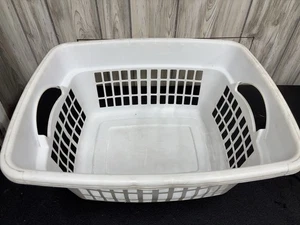 Vintage Rubbermaid Wäschekorb weiß #2874 rechteckig Retro Korb 23,5"x18,5" - Bild 1 von 11