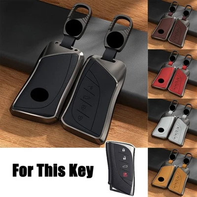 For Lexus UX ES LC ES350 UX250 LS350 ES300h Alloy Leather Car Key Fob Case Cover - Image 1 of 4