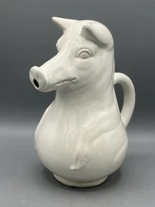 Jarra de agua Burleigh Ironstone Staffordshire Inglaterra cerdo blanco - Imagen 1 de 10