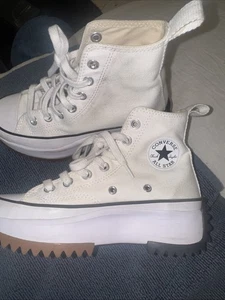 Converse platform chuck Taylor Hitop Custom Mens 3 Womens 4.5 white worn twice! - Picture 1 of 13