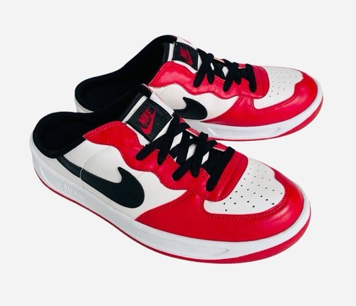 NIKE Sandali slip on uomo 9.0US Dead Ace83 zoccoli bianco x rosso nero colore Chicago us 9 