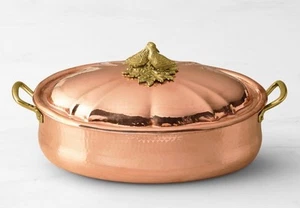 Sartén para asar de cobre martillado Ruffoni Historia con perilla de agapornis, 13 3/4 cuartos de galón - Imagen 1 de 15