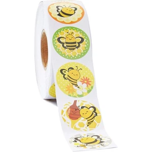 1000 Stück Hummel Aufkleber Rolle für Kinder, Party Gastgeschenke, Sammelalben, 8 Designs - Bild 1 von 5