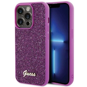 Case Guess GUHCP15LPMSDGSF Apple iPhone 15 Pro Hardcase Disco Metal Script Fuchs - Bild 1 von 8