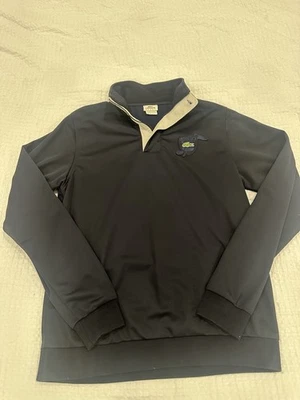 Pullover deportivo de lactosa talla 5 grande azul marino 1/4 cremallera cocodrilo París azul marino Foto 1 de 4