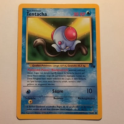 Tentacha / Tentacool - Pokemon TCG Karte - Fossil - 56/62 - 1999 - Deutsch - Bild 1 von 2