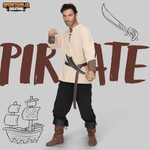 Spooktacular Creations Men's Pirate Costume Set XXL Renaissance - Picture 1 of 6