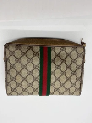 Bolso Clutch Gucci Vintage GG PVC Línea Jerez Autenticidad Foto 1 de 4