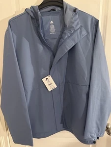 Ozark Trails Rain Jacket Blue Size 2 XL Water Resistant- Vented Back + Pockets - Picture 1 of 9