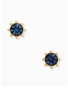 Kate Spade W1223 Round Montana Cubic Zirconia Gold-Tone Bezel Stud Earrings - Picture 1 of 4