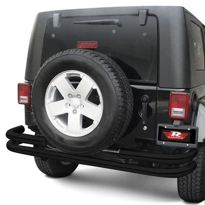 For Jeep Wrangler 87-06 Rampage 7648 Double Full Width Black Rear Tubular Bumper — 第 1/2 张图片