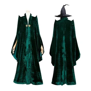 Professor McGonagall Hexenkostüm - Hogwarts Gewand Zauberer Outfit Halloween Cospl - Bild 1 von 6