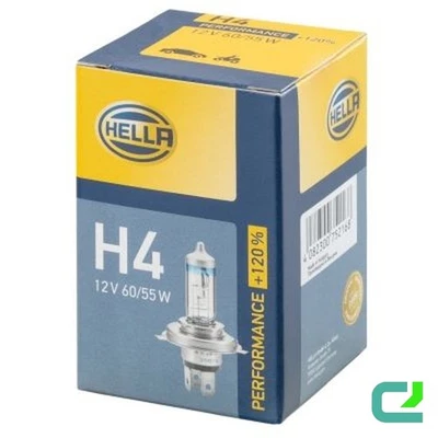Glühlampe 12 V 60/65 W H4 glasklar HELLA PERFORMANCE +120% für u.a. FIAT Grande - Image 1 of 4