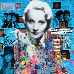Motiv Marlene Dietrich XXL 90 x 90 cm Leinwand Pop Art/Malerei/StreetArt/Bild - Bild 1 von 5