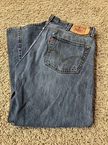Vaqueros de mezclilla azul envejecido Levi's 501 con botones mosca talla 38 x 30 - Imagen 1 de 12