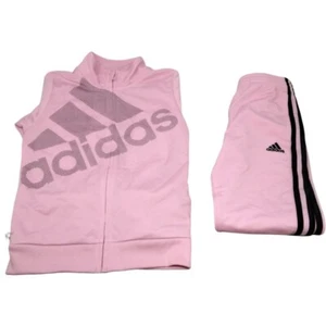 Adidas Tricot 2 piece Set Girls Size 6 Pink - Picture 1 of 5