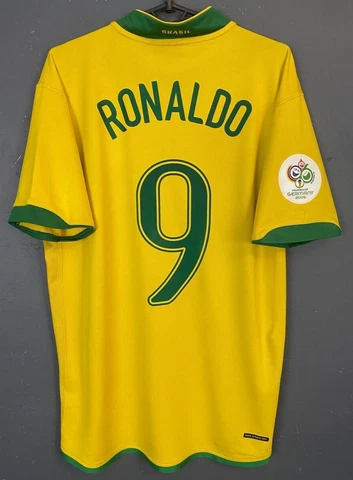 MEN RONALDO BRAZIL BRASIL NATIONAL 2006/2008 FOOTBALL SOCCER SHIRT JERSEY SIZE L Cover