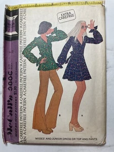 Pantalones de vestir vintage años 70 McCall's patrón 3806 Misses Juniors Cottagecore - Imagen 1 de 5