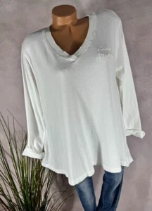 Alinie Feinstrick Pullover Shirt TWO FACE Italy vintage look WEIß 40 42 44 - Bild 1 von 7