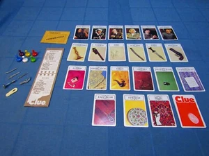 Vtg Clue Board Game 1972 Parker Brothers Replacement Pieces, Cards, Weapons ~ - Picture 1 of 6