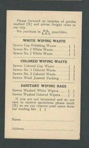 Charlotte NC Waste Co 1944 aprox. vende todo tipo de paños de basura de limpieza sin publicar - Imagen 1 de 1