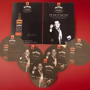Juego de 7 posavasos y postales Frank Sinatra/Jack Daniels de doble cara - Imagen 1 de 3
