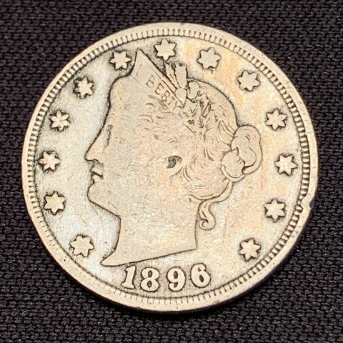 VF Details 1896 Liberty V Nickel Coin Cover