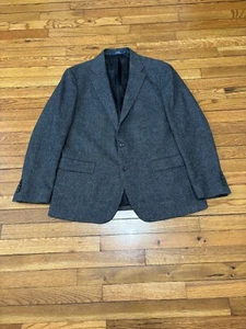 Polo Ralph Lauren Mens Blazer Jacket Size 44R Gray Poly Wool 2 Button Sport Coat - Picture 1 of 8