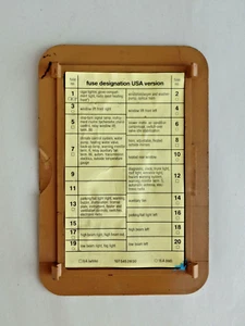 SL USA W107 fuse panel cover 450 380 560 slc 107 450sl 380sl 560sl 450slc R107 - Picture 1 of 7