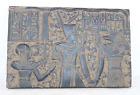 RARE ANCIENT EGYPTIAN ANTIQUE ANUBIS With Ramses ,Nefertari Temple Stella Stela