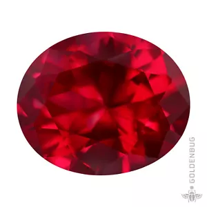 Ruby Oval Cut Genuine Faceted Corundum Grown Crystal Pinkish Red Loose Gemstone - Picture 1 of 12