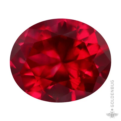 Ruby Oval Cut Genuine Faceted Corundum Grown Crystal Pinkish Red Loose Gemstone - Image 1 of 4