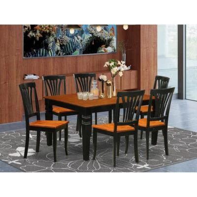 7  Pc  Kitchen  table  set  with  a  Kitchen  Table  and  6  Wood  Dining ... - Image 1 of 4