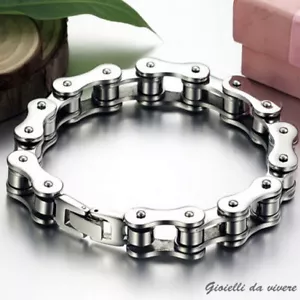 Acciaio Moto Catena Bracciale Inossidabile Bici Braccialetto Uomo Donna ag - Foto 1 di 8
