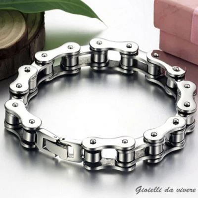 Acciaio Moto Catena Bracciale Inossidabile Bici Braccialetto Uomo Donna ag